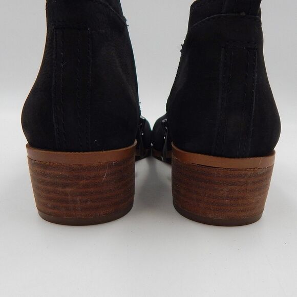 Franco Sarto Laslo Ankle Booties Women's SZ 7.5M Black Suede Leather Zipper - Picture 8 of 11